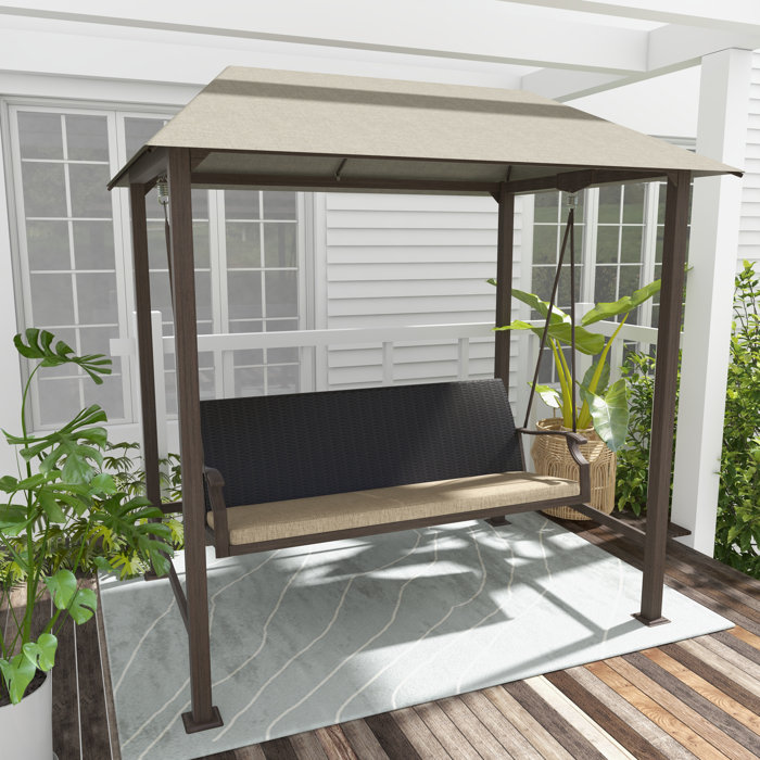 Hokku Designs Adelicia Porch Swing with Canopy Wayfair